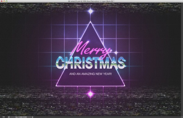 80s Christmas Artwork Photoshop Lighting Effect