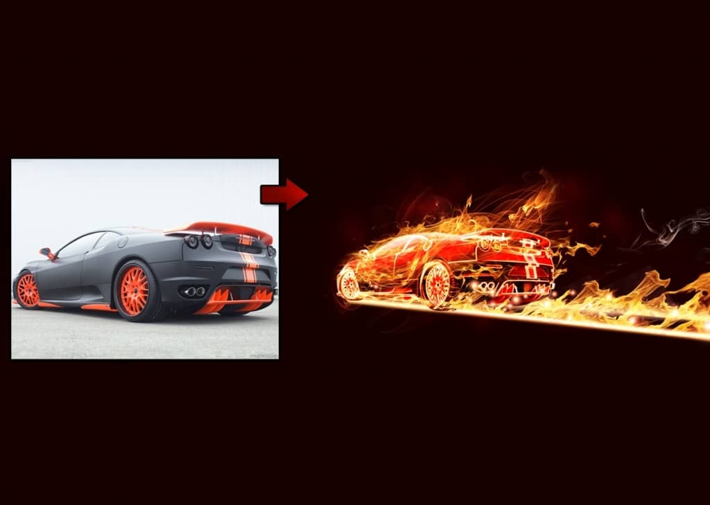 Flaming Car Photoshop Lighting Effects Tutorial