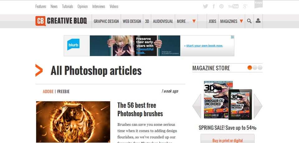 CreativeBloq Photoshop Tutorials Website