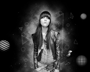 Geometric Space Poster Photoshop Effect