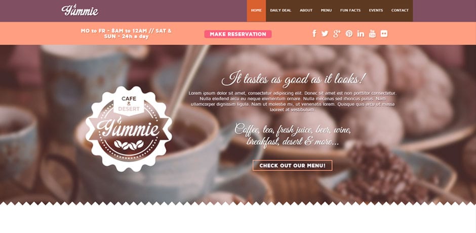 Yummie Parallax Scrolling Effect