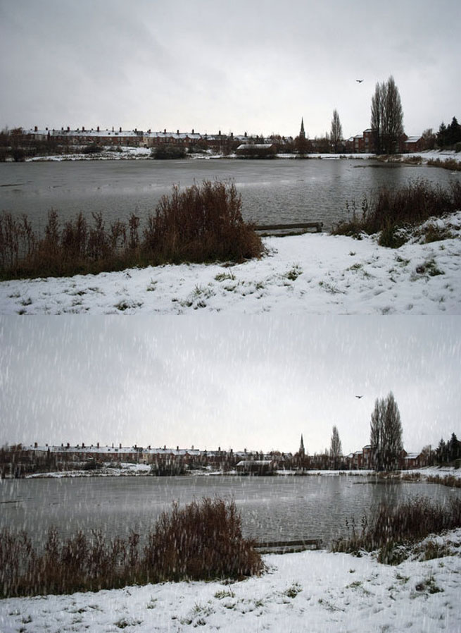 Snow to a Shot Landscape Photoshop Effect Tutorial