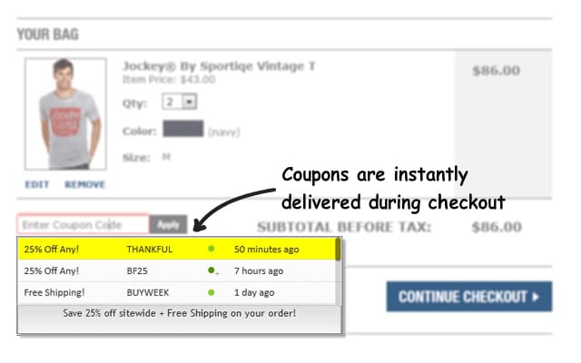 Coupons at Checkout Chrome Extension