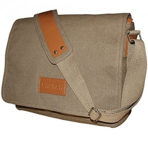 SKORCH Canvas Messenger Bags and Commuter Bags for Men and Women, with Comfortable Shoulder Straps (Brown) Cool Laptop Bags