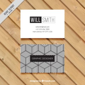 Geometric Black and White Examples of Professional Business Card Designs