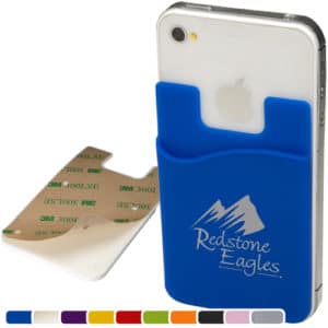 silicone cellphone pocket card holder wallet inexpensive promotional product ideas